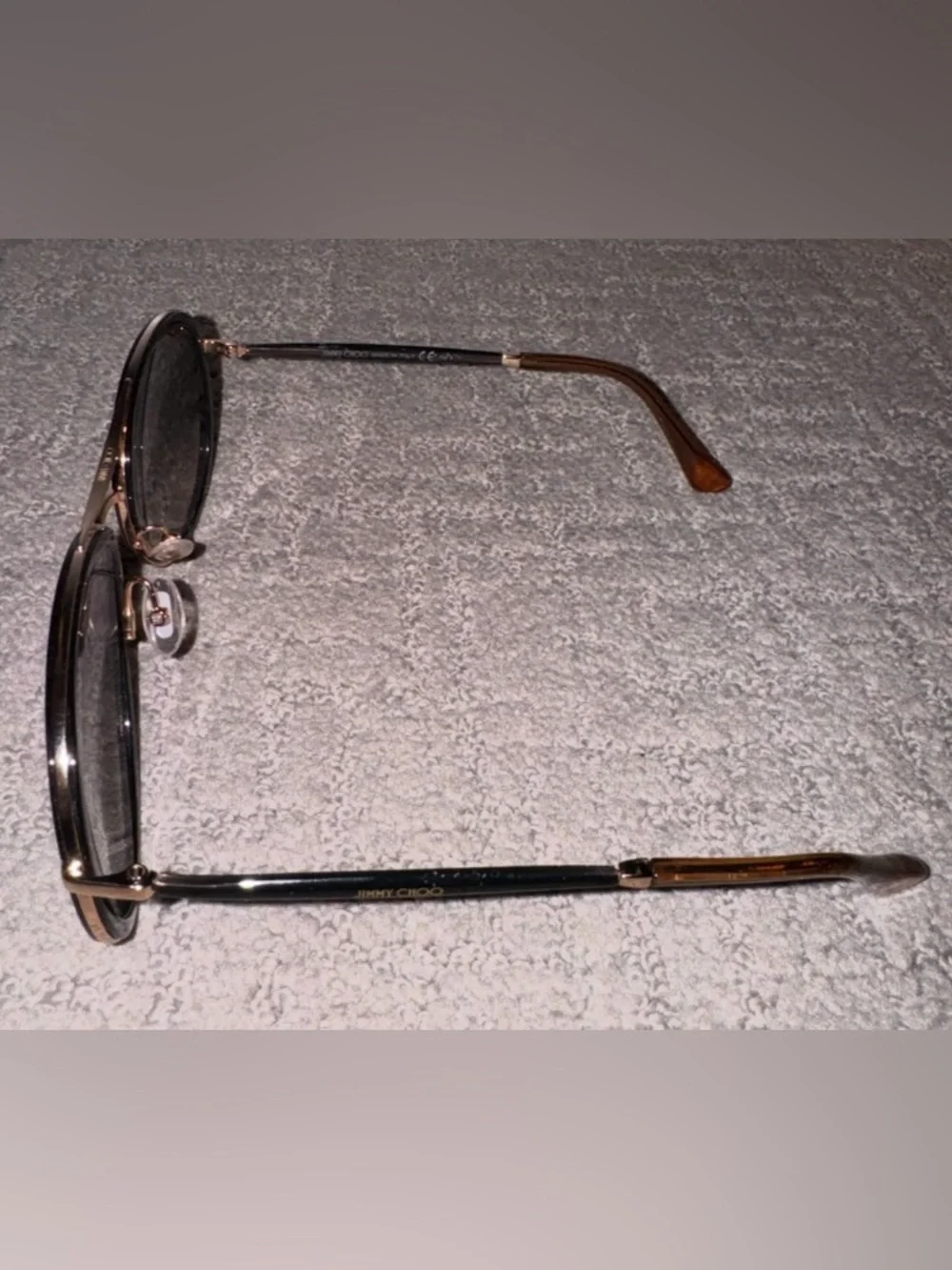 Jimmy Choo Black & Gold Tora/S Aviator Sunglasses